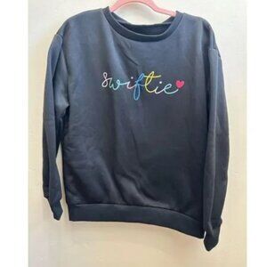 Taylor Swift Multi Color Swiftie Black Crewneck Sweater Size Medium NWOT